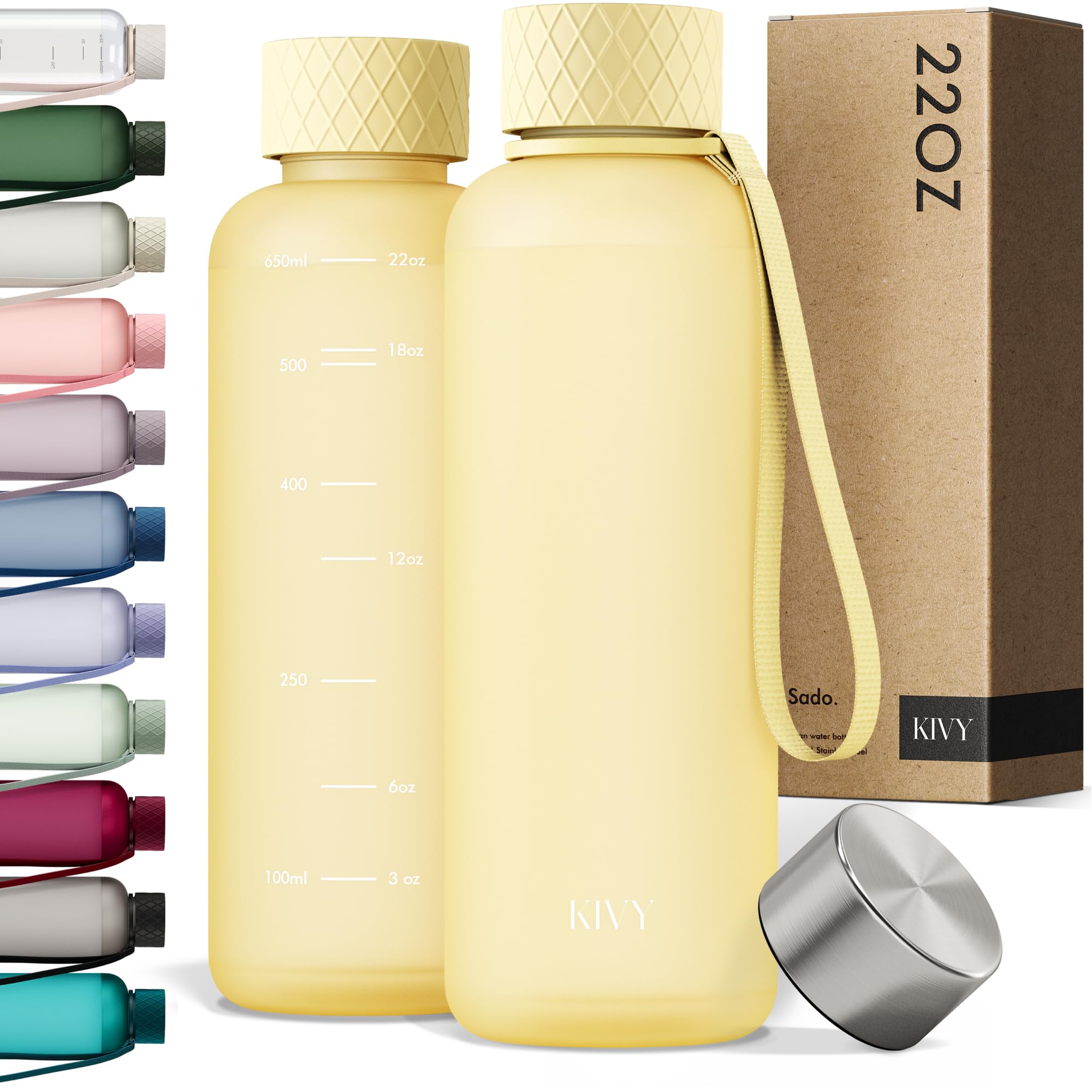 KIVY Tritan Water Bottle (Butter Lemon, 650ml)