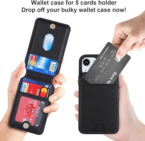 Miniatura 9 de SailorTech Funda para iPhone 13 Mini con tarjetero de crédito, caja fuerte para iPhone 13 Mini, funda de cuero para mujer, compatible con mag Safe