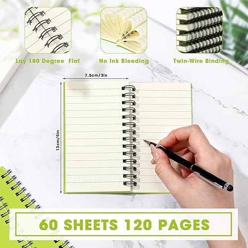 Vista 95 de Jutom 18 cuadernos pequeños en espiral, blocs de notas de 3 x 5 pulgadas, cuadernos de bolsillo pequeño a granel, mini bloc de notas con páginas