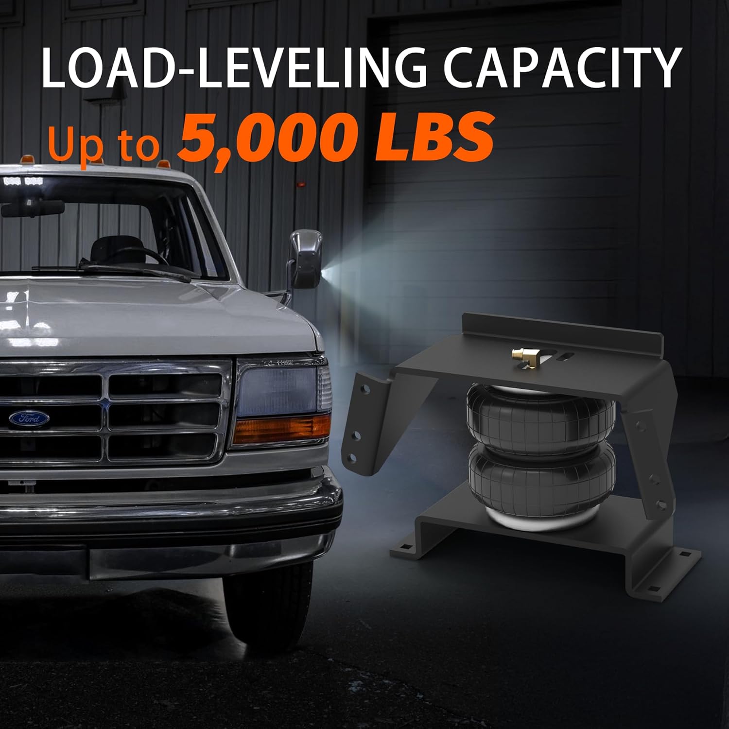DEEAGLE Air Bags Suspension Kit for 1969-2004 Ford F-250 F-350, 1975-1996 Ford F-150, 1994-2002 Dodge Ram 1500 2500 3500, Rear Helper Airbags for Towing 5000lbs (DESK57215)