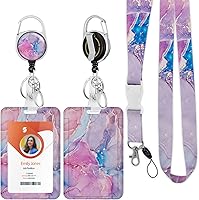 Vista 17 de Soporte para tarjetas de identificación con cordón, soporte retráctil para tarjetas de identificación, correa desmontable para el cuello con carrete