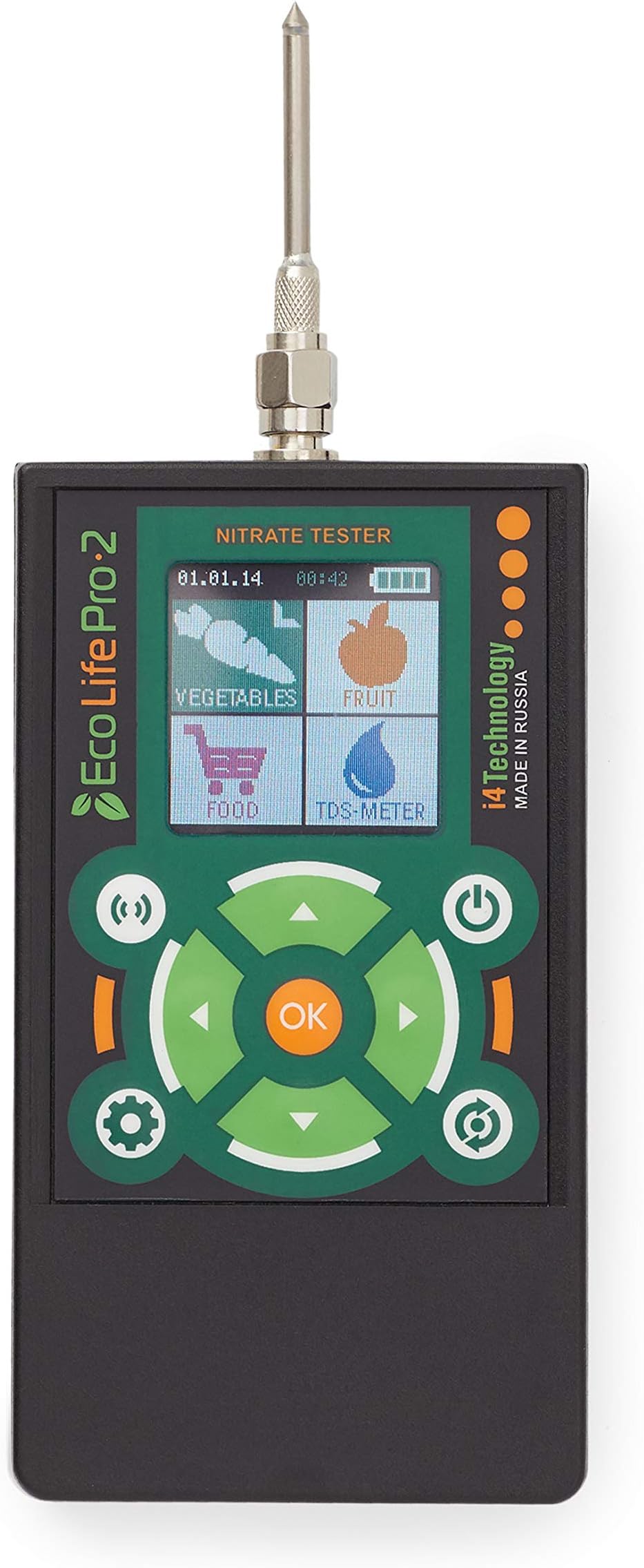 Nitrate Tester with TDS Water Meter | High Accuracy Food Detector and Water Tester | Ecoterster for Baby Food, Meat, Fish, Vegetables, Fruits | Fast Nitrate Test at Home | i4 Technology EcoLifePro 2