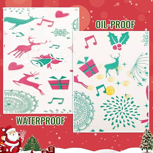 Miniatura 101 de 100 piezas de papel de cera de Navidad para alimentos, hojas de papel de cera, papel de delicatessen, envoltura de sándwich, envolturas de galletas