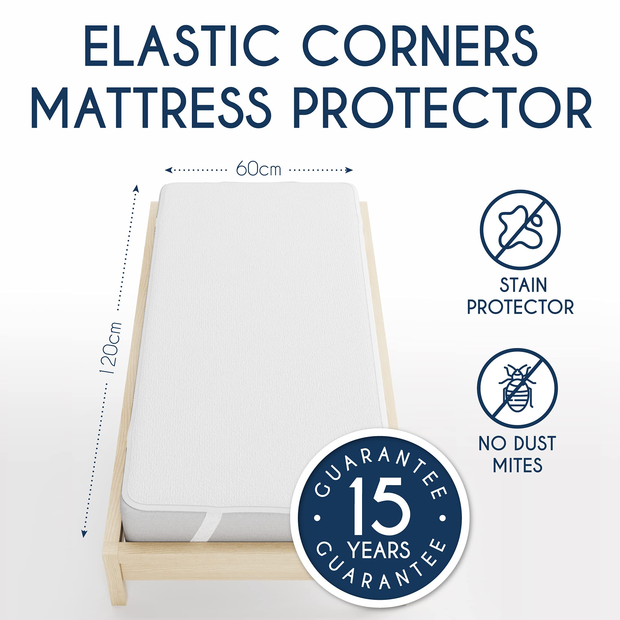 Protège-matelas Imperméable 60x120 Cm – Certifié Oeko-Tex, Bonnet 25 Cm – Idéal Lit Bébé, Lavable Machine - 4