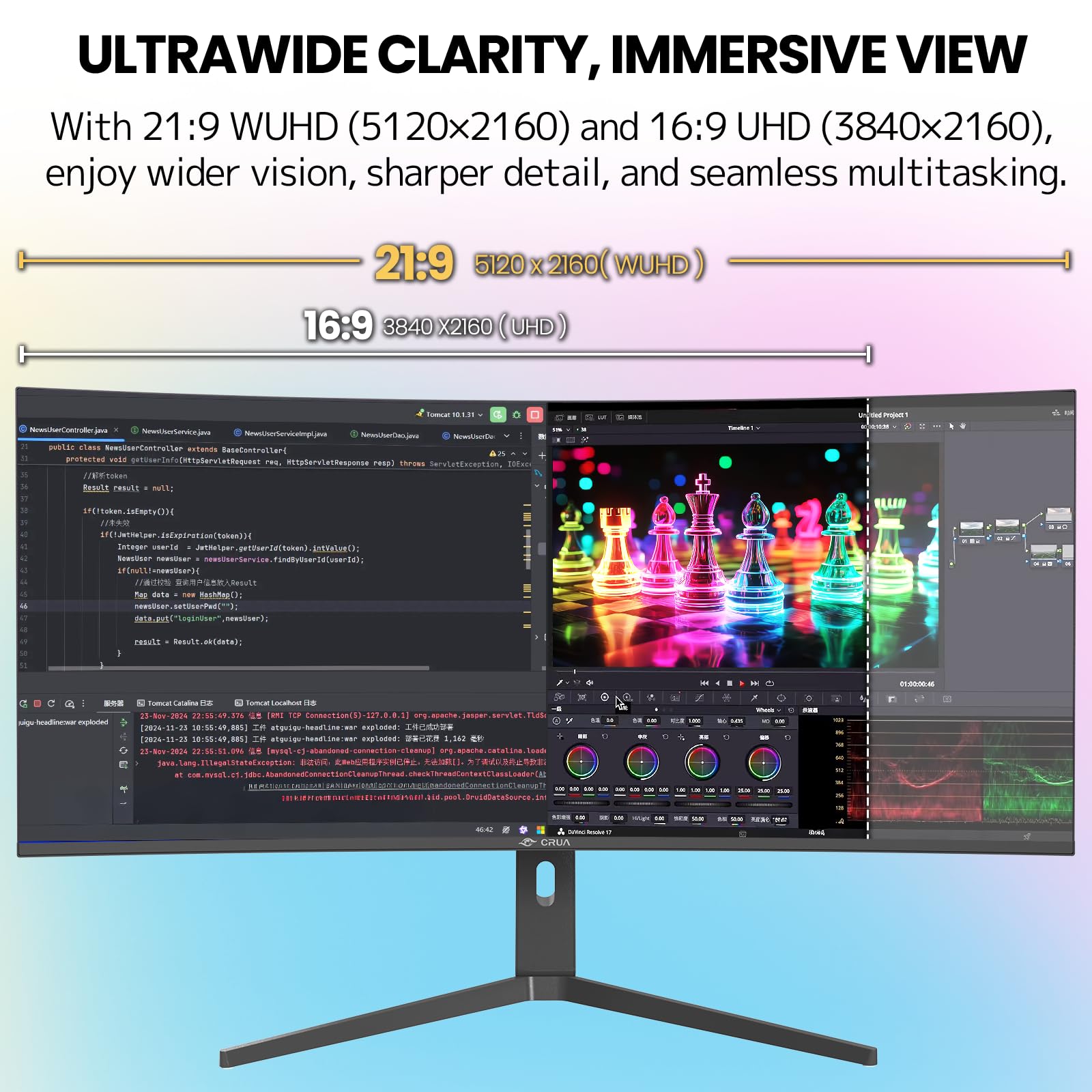 Snapklik.com : CRUA 40 5K Ultrawide Curved Gaming Monitor, 21:9, 5120 X ...