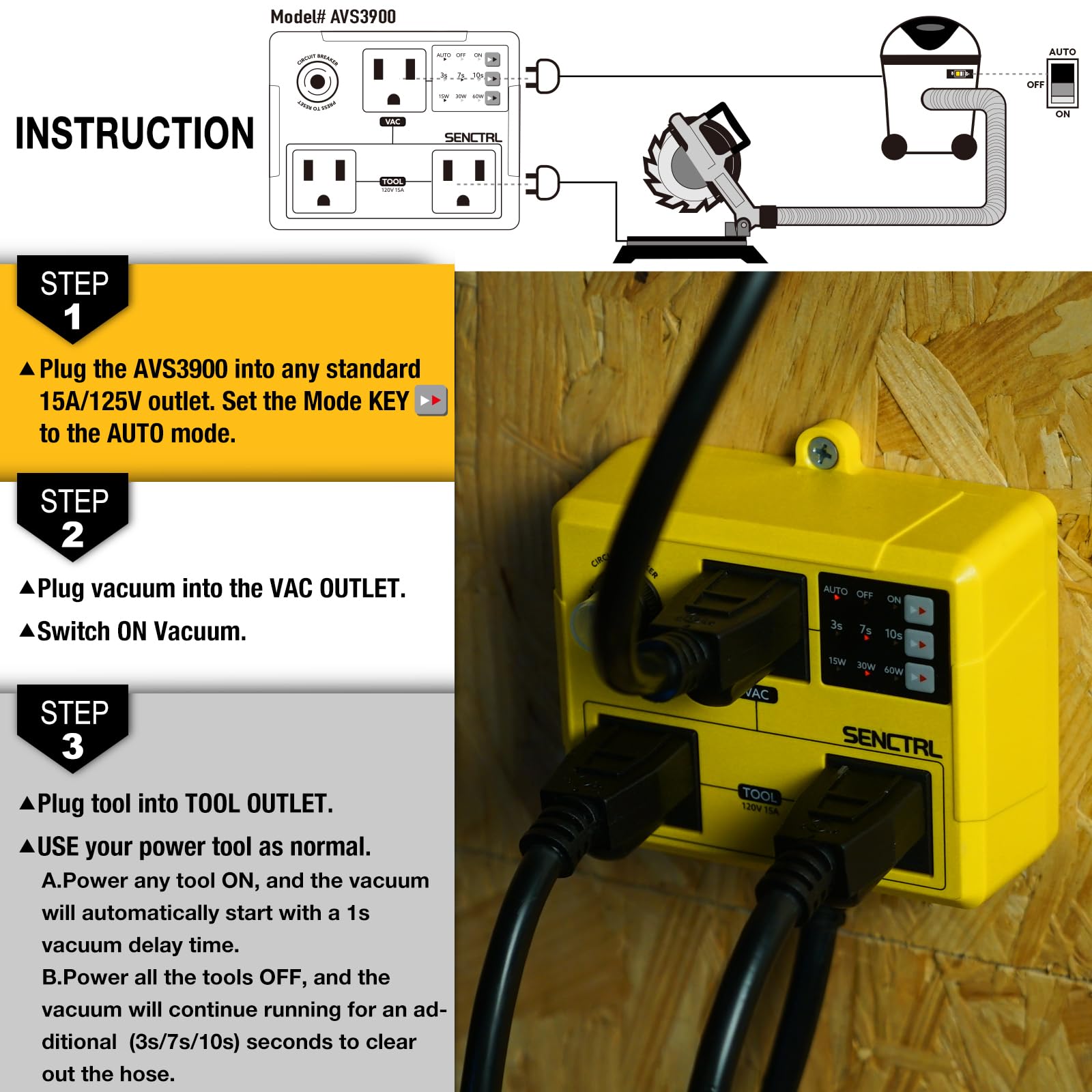 Automatic Vacuum Switch for Power Tools - Hands-Free Dust Control -6