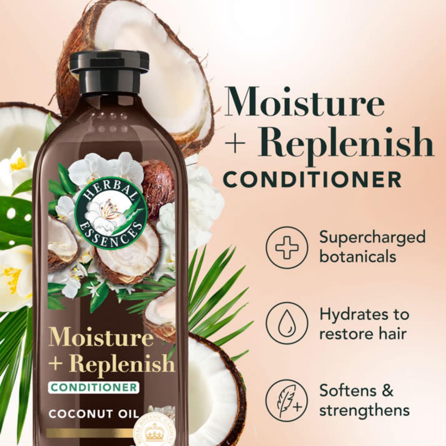 Herbal Essences, BioRenew odżywka bez siarczanów, mleko kokosowe, 400 ml, dwupak