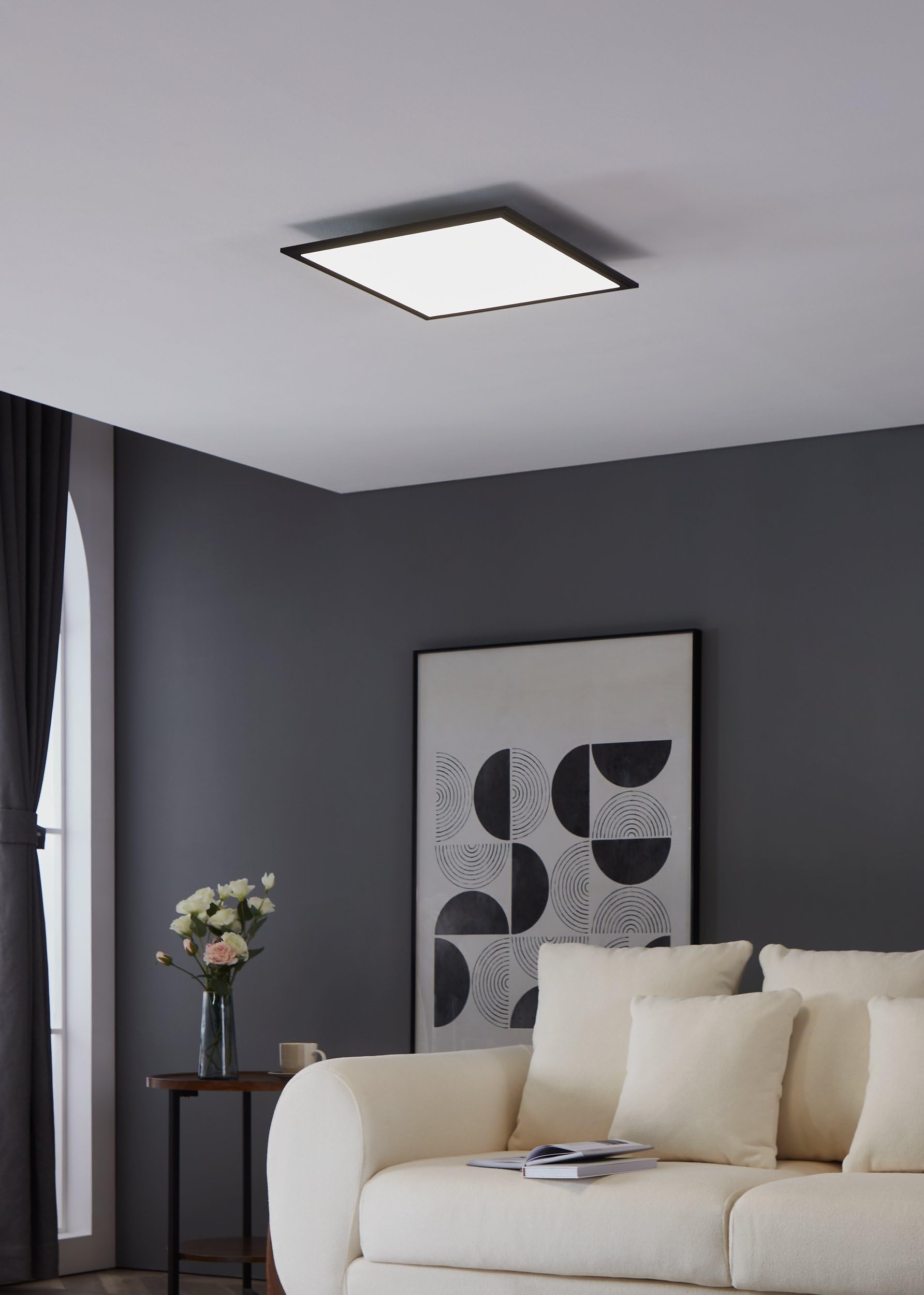 EGLO LED Panel Salobrena 1 kwadratowa lampa sufitowa z tworzywa sztucznego