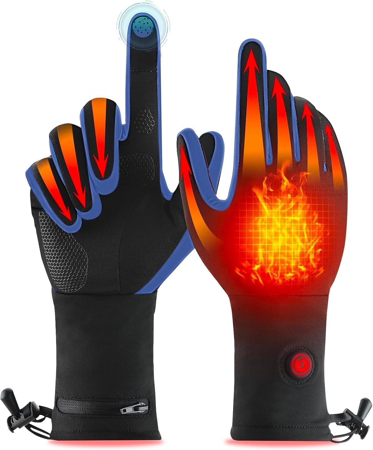 Heated Glove Liners for Men Women, Rechargeable Battery Electric Heated Gloves, Winter Warm Glove Liners for Arthritis Raynaud, Thin Gloves Motorcycle Ski Snowboarding Riding Hiking