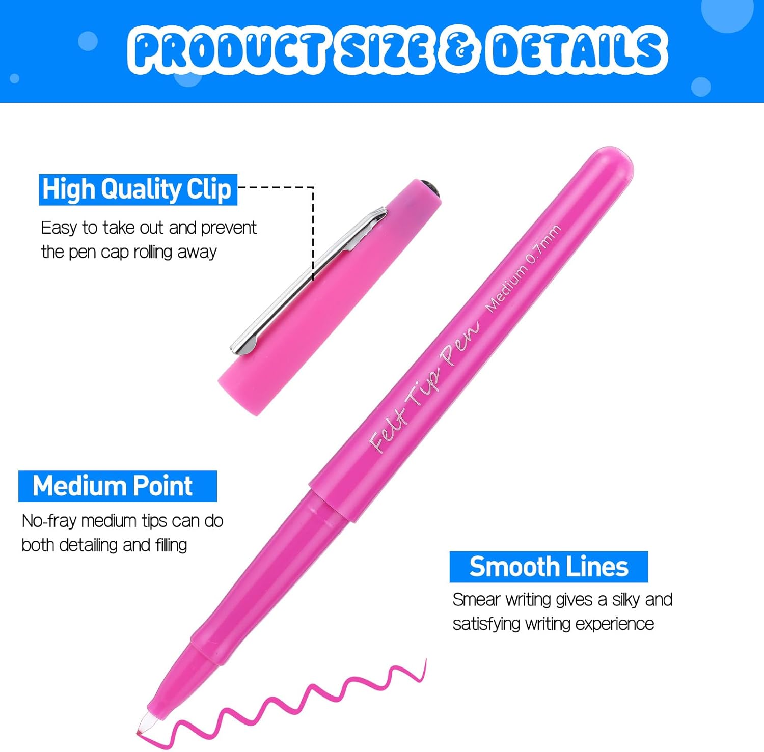 MotiMind 240 Pcs Felt Tip Pens 0.7mm Medium Point Felt Pen Bulk 12 Colors Markers Journal Planner for Teachers Journaling Writing Note Art Office Supplies