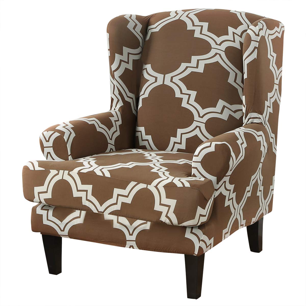 TOPCHANCES Wingback Chair Slipcover,2 Piece Stretch Slipcovers with Cushion Cover for Wingback Chairs,Wingback Chair Covers Sofa Cover for Living Room