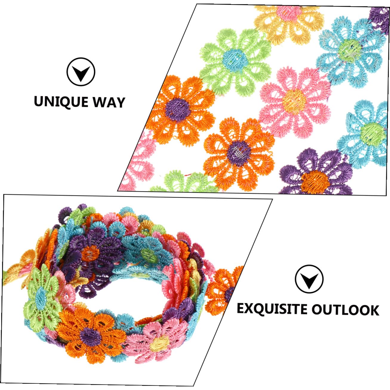 SHINEOFI 2rollos Cinta De Raso Floral De Yardas Para Decoración De Ropa y Manualidades Para Personalizar Ropa Bolsos y Proyectos De Bricolaje