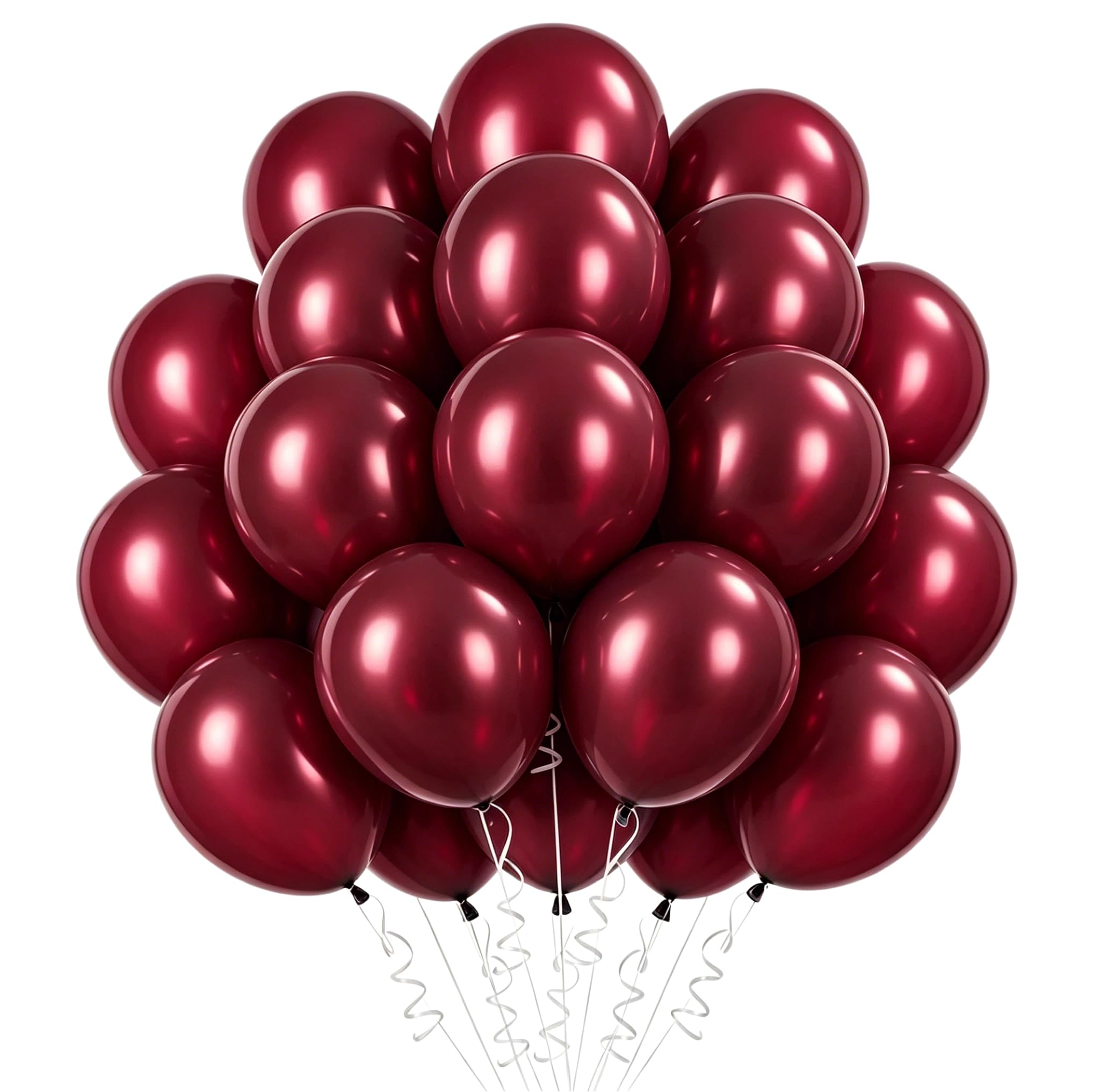 Burgundy Balloons, Pack of 50 Burgundy Balloons, 12 Inch Latex Balloons Birthday, Burgundy Balloon, Party Decoration, Birthday, Wedding, Festival, Anniversary Decoration — image 1