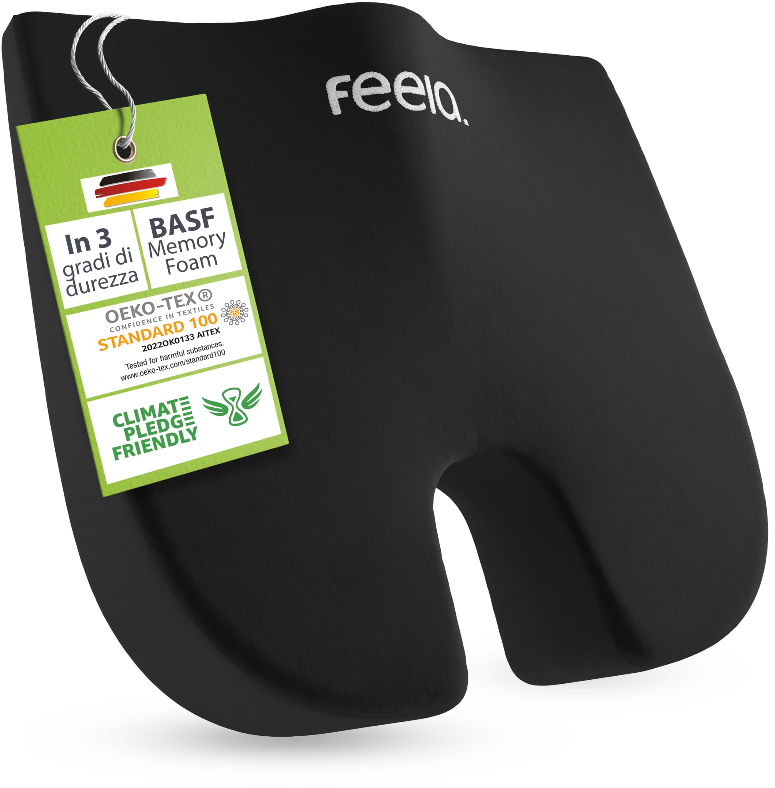 feela. Cuscino ortopedico a cuneo per sedie [3 gradi di durezza] Cuscino a cuneo per ufficio, viaggi, sedie da gioco, seduta in memory foam per piccole persone | sollievo per schiena e nervo sciatico