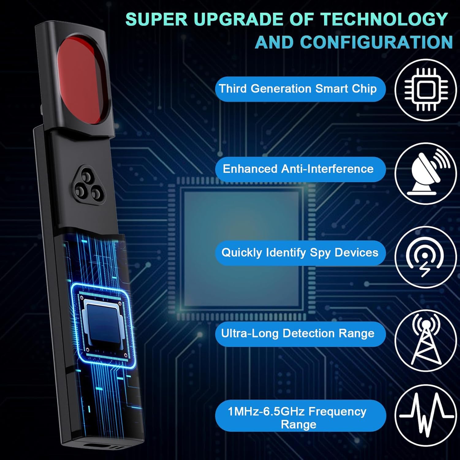 QEBAJI Hidden Camera Detector, Spy Camera Detector, Portable Hidden Insect Detector and Camera, 5 Sensitivity Levels, 6 Modes, Rechargeable Wireless for Home 1