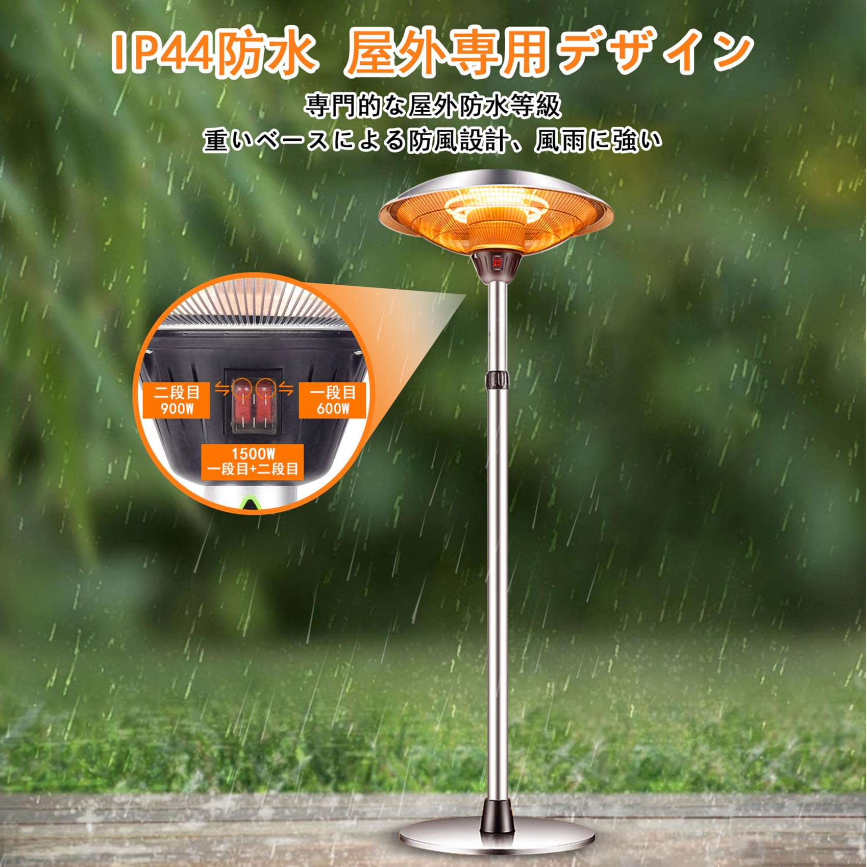 Amazon.co.jp: 屋外ヒーター 電気 業務用1500w 遠赤外線ヒーター 防水 
