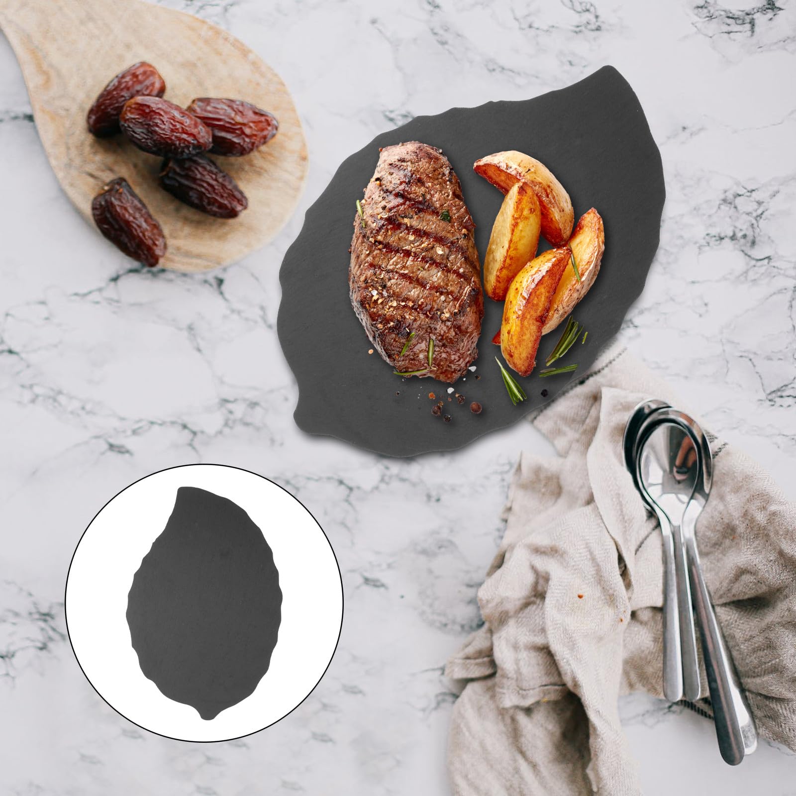 NUOBESTY Sushi-teller Dessertteller Steak-teller Mehrzweckteller aus Schieferplatte Flache Platte für Japanischen Stil Speisen Servieren