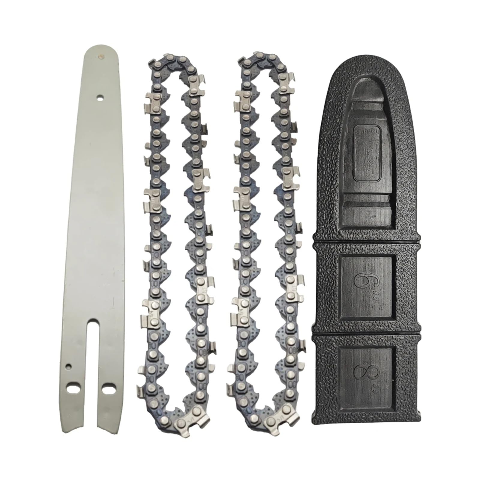 Cadenas de motosierra de acero de 8 pulgadas, barra de motosierra, protector de motosierra, placa guía de accesorios for motosierras eléctricas, accesorios de repuesto de cadena