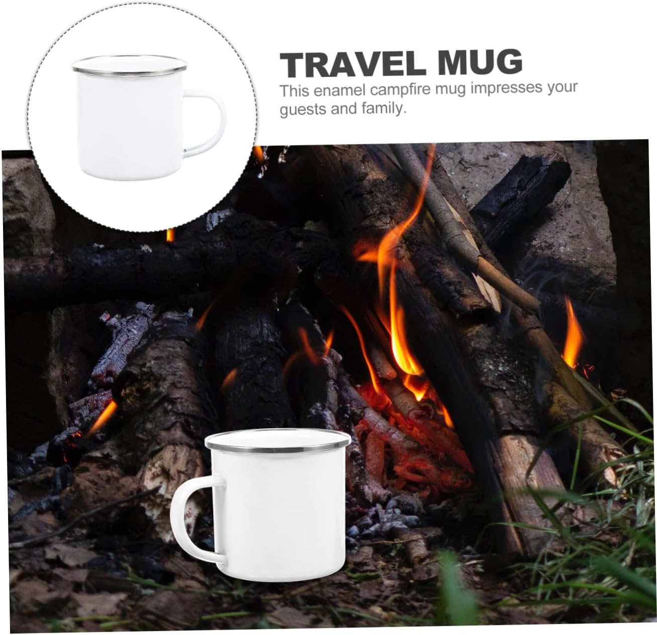 Luxshiny Camping Enamel Mug Handmade Outdoor Water Cup Stackable Lightweight Design Resistant Enamel Mug for Travel and Camping Adventures