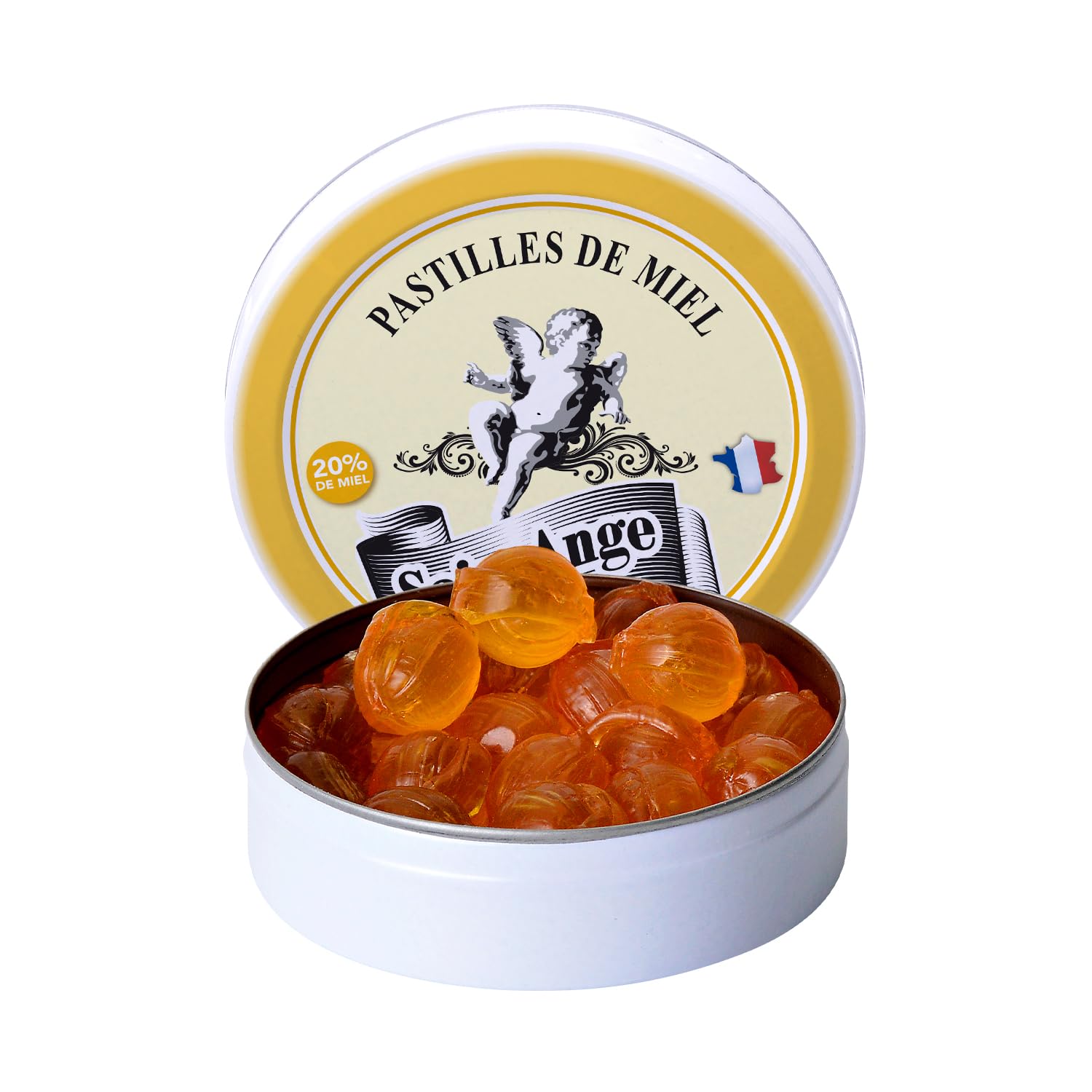 Lot 10 boites Miel Pastilles Saint-Ange Bonbons Traditionnels 100% Français Miel