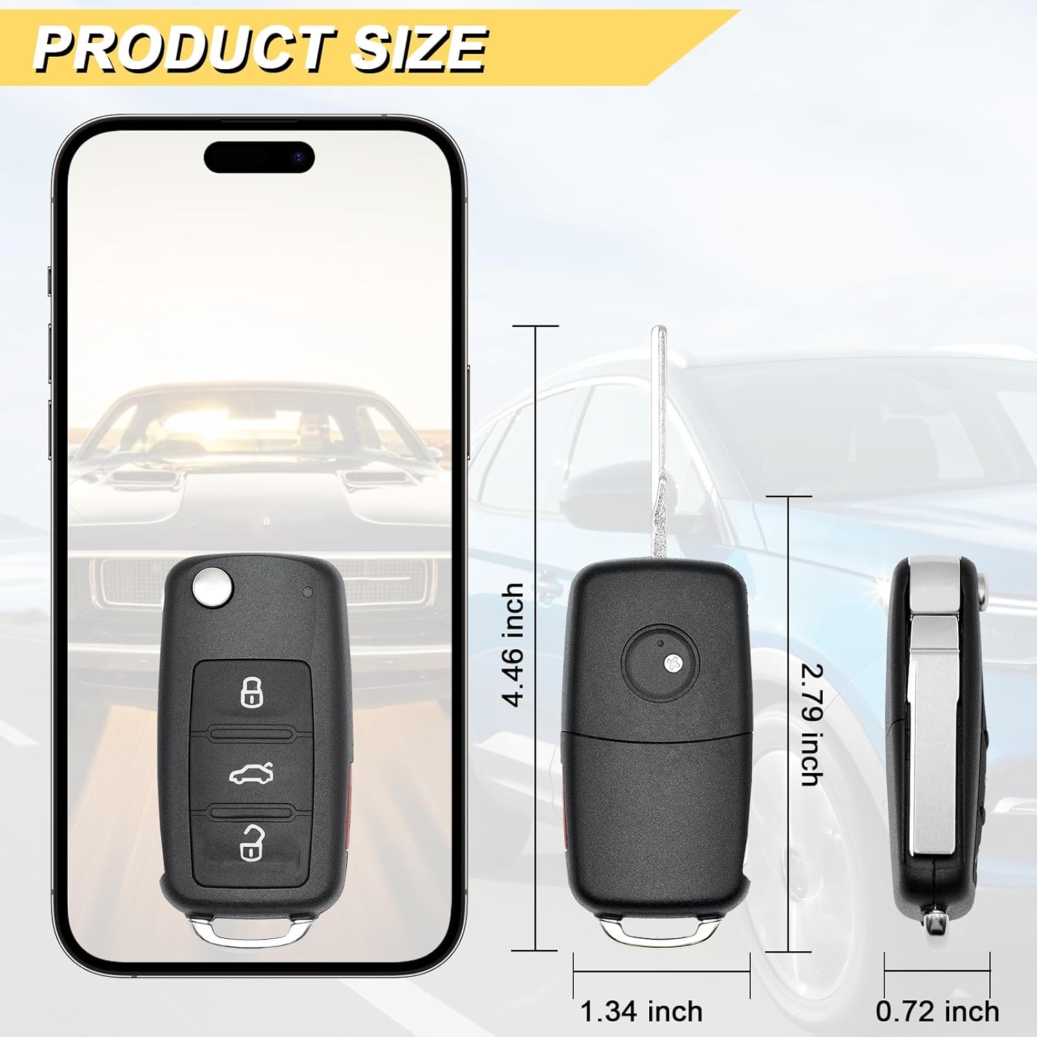 Vurkcy Key Fob Replacement for 2011-2016 VW Tiguan Golf CC Eos GTI Jetta Touareg/12-16 Passat Beetle Car Keyless Entry Remote Control, NBG010180T, 4 Buttons