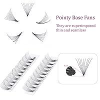 Vista 3 de Extensiones de pestañas listas para colocar, con volumen, forma de abanico y punta puntiaguda, extensiones de pestañas prefabricadas con volumen