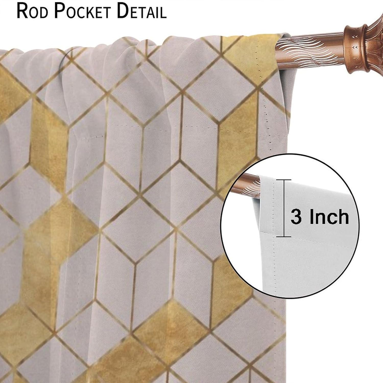 Modern Marble Curtains, Fashion Baroque Pink Red Golden Vein Fractal Geomertic Abstract Stone Block Window Treatments, Rod Pocket Blackout Home Decor Drapes For Living Room Bedroom Bathroom 84x84in