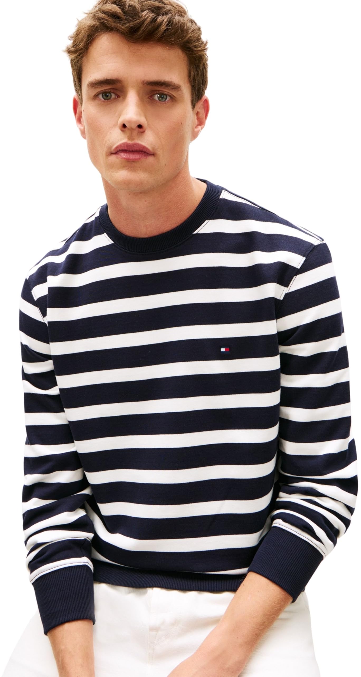 Tommy Hilfiger Ess Terry Block STP Sweatshirt Mw0mw41352 Felpa Pullover Uomo