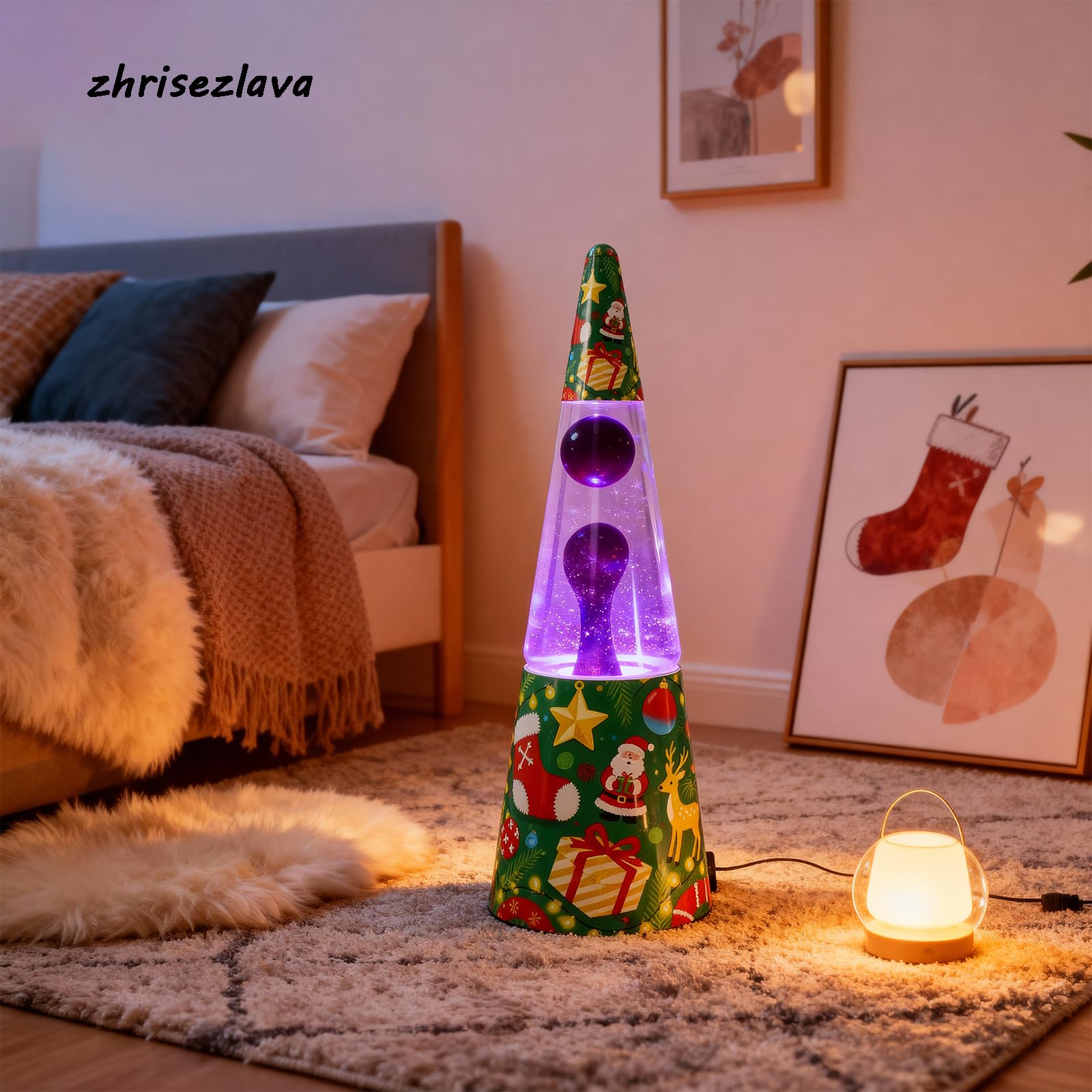 Lampe à mouvement liquide violet de 40,6 cm, éclairage dynamique de relaxation fluide, lampe de divertissement de sérénité, veilleuse de méditation, décoration d'intérieur, cadeau pour adultes et