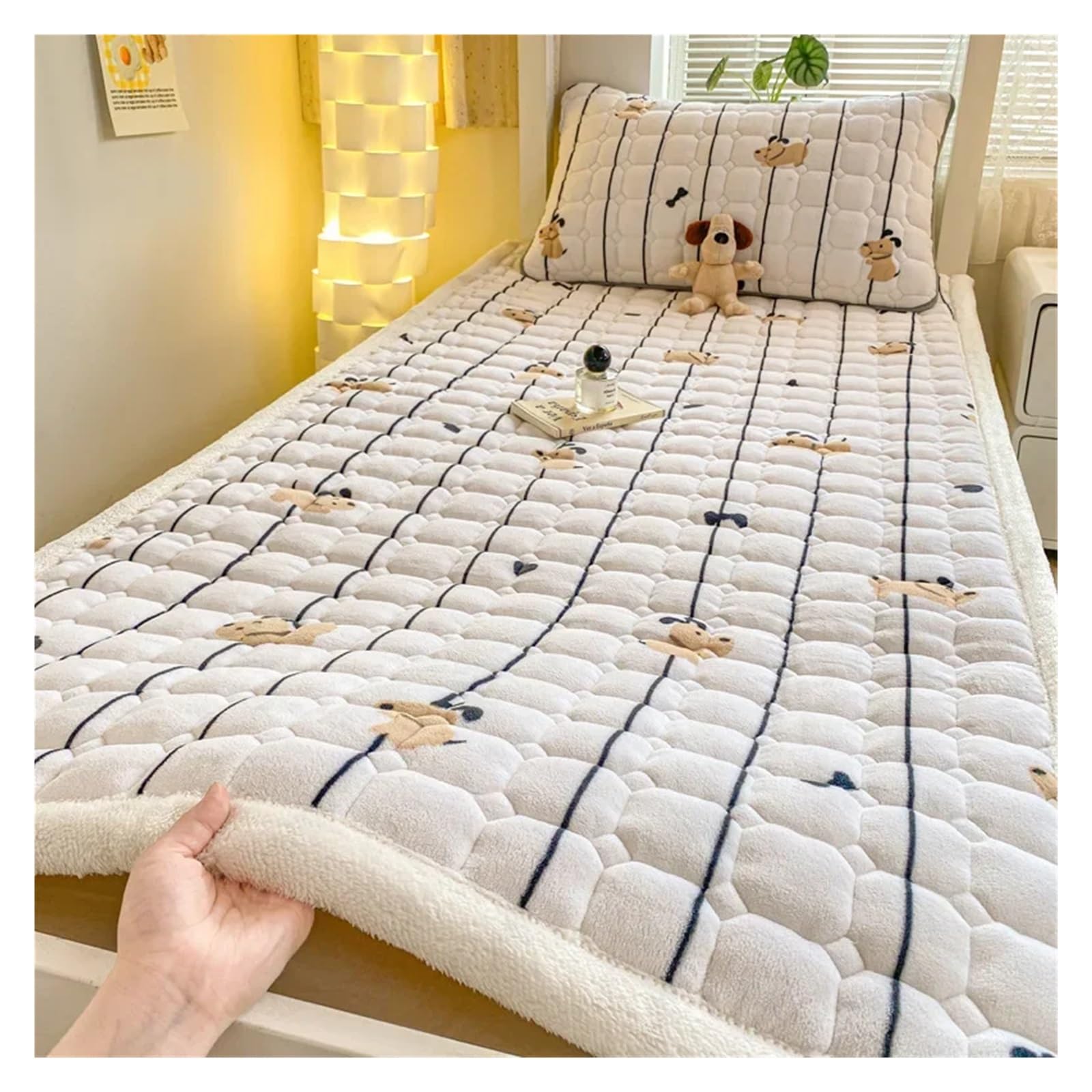 Funda de colchón de terciopelo de alta densidad para cama de 180x200