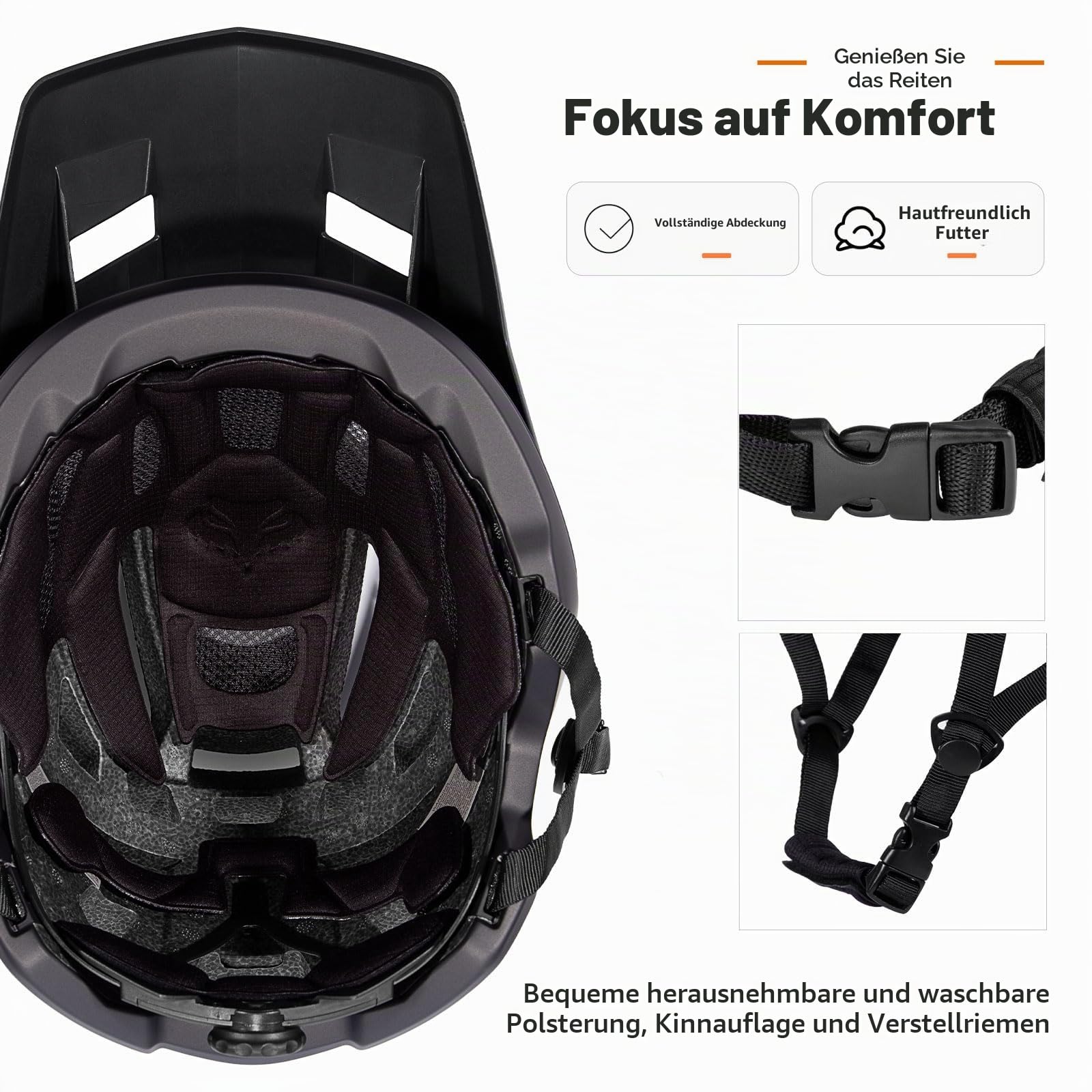 Fahrradhelm Mountainbike Helm Visier Abnehmbar MTB Helme für Herren Damen Erwachsene Jugend
