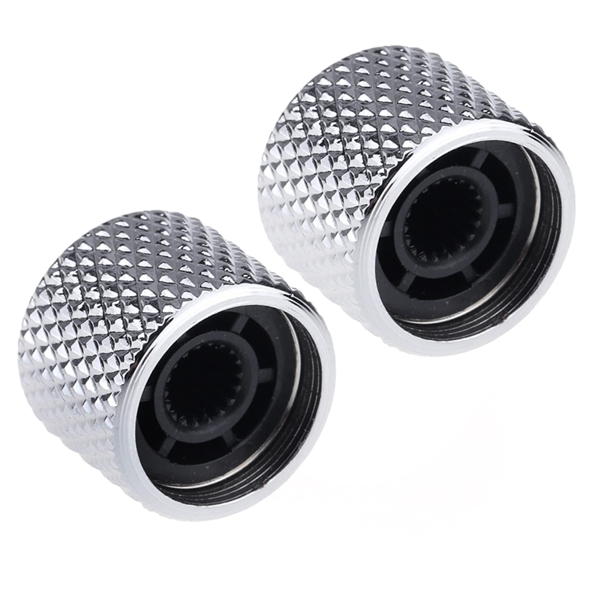Musiclily Pro Tradycyjny Metryczna Abalone Top Gałka Metalowa Dome Knobs do Gitary Elektrycznych Telecaster i Basowych, Chrom (2 szt.)