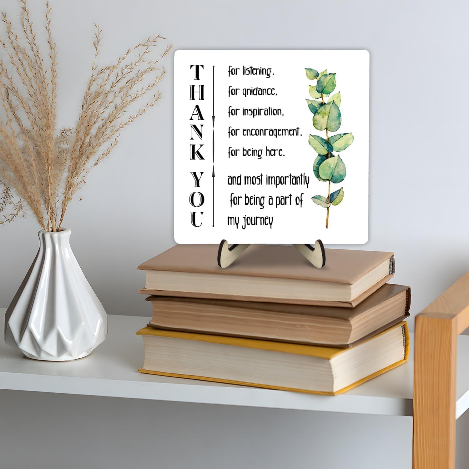 Thank You Gifts for Women Men, Appreciation Gifts for Friends, Coworker Leaving Gift, Home Office Decor Wooden Plaque Sign 5.9 x 5.9Inch-Thank You for Being A Blessing in My Life (White02) - Image 7