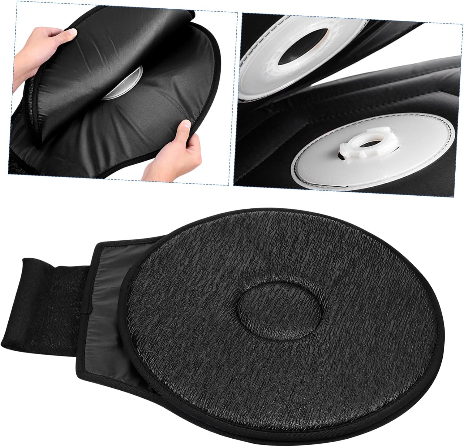 VOSAREA Multifunctional Car Seat Cushion 360 Degree Rotation Car Seat Cushion Universal Revolving Cushion (Black)