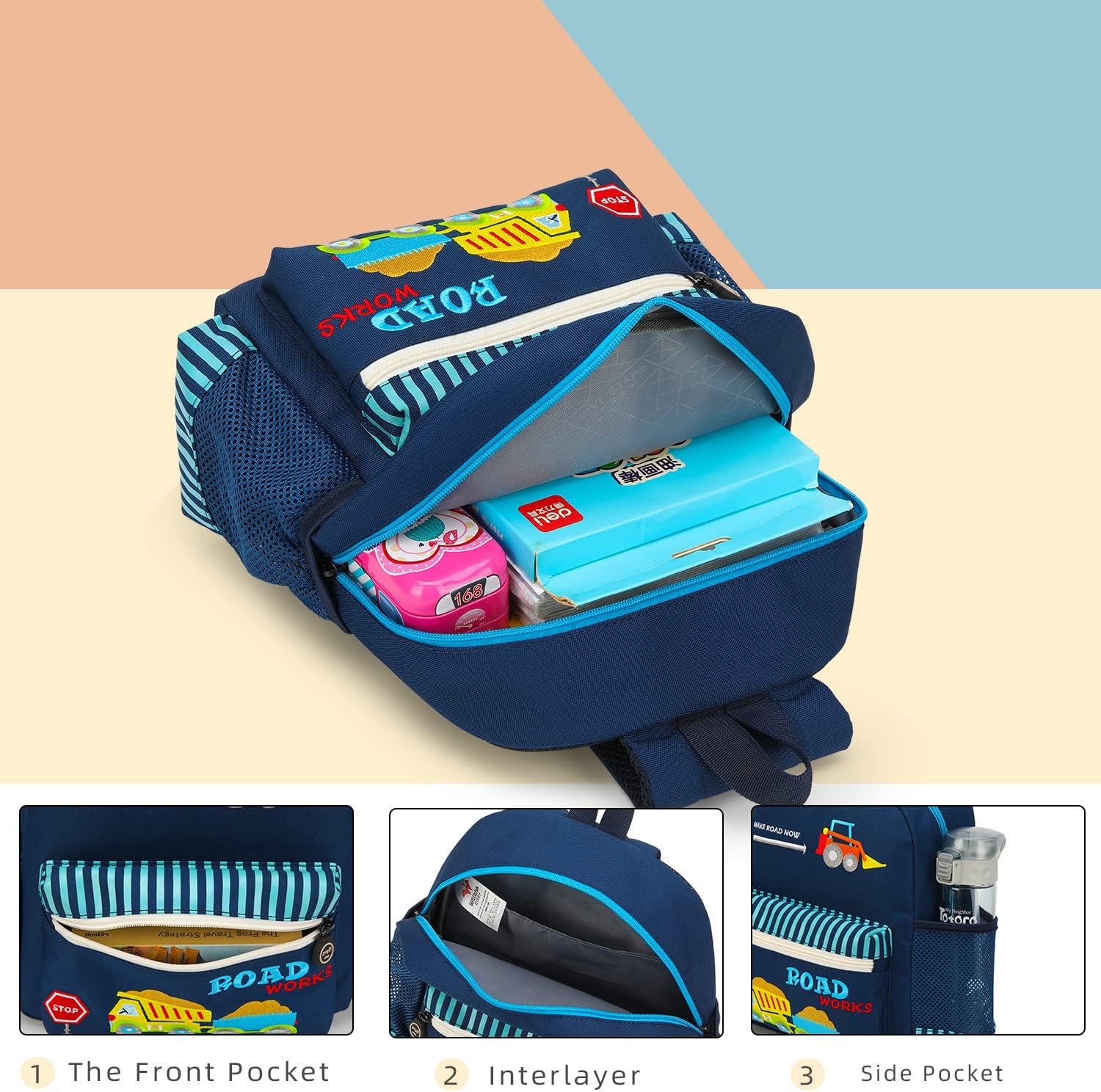 willikiva Cute Zoo Little 3d Backpack Kids Backpack for Boys and Girls Toddler Backpack Waterproof Preschool(Nice Day) - Image 4