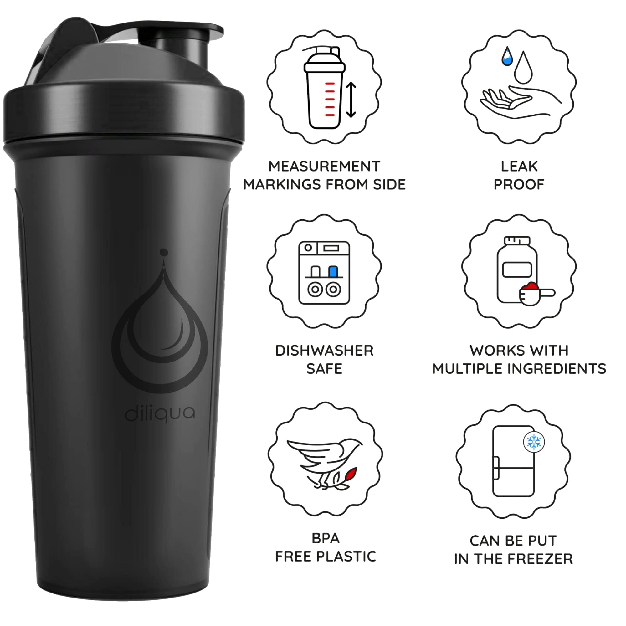 10 PACK, Shaker Bottles with Wire Whisks for Protein Mixes | Leakproof Blender Shaker Bottle Pack| BPA-Free & Dishwasher Safe | 5 Large 28-oz & 5 Small 20-oz shaker bottle | Shaker Cups for shakes — Amazon image 2