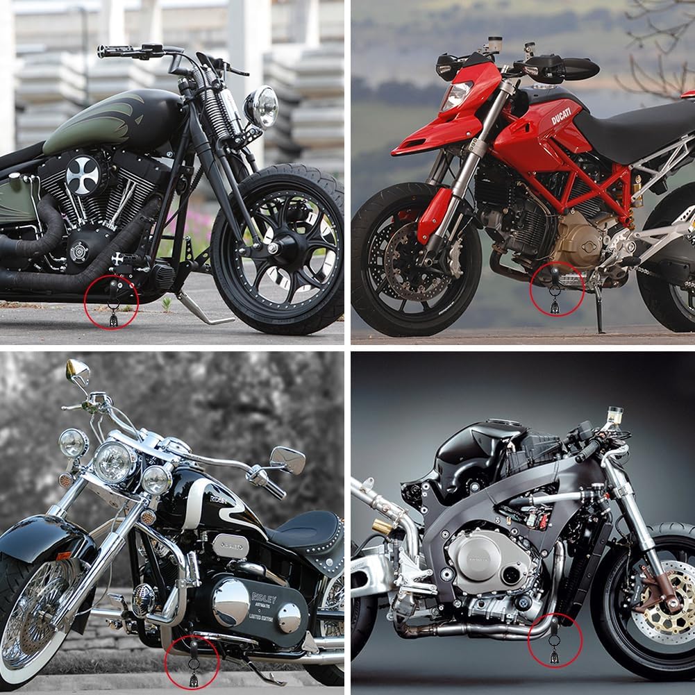 Motorcycle Bell: Viking Odin Nordic Gremlin Bells for Motorcycles - Guardian Bell Keychain with Key Ring | Biker Riding Accessory, Viking Gifts for Men and Women - Image 4