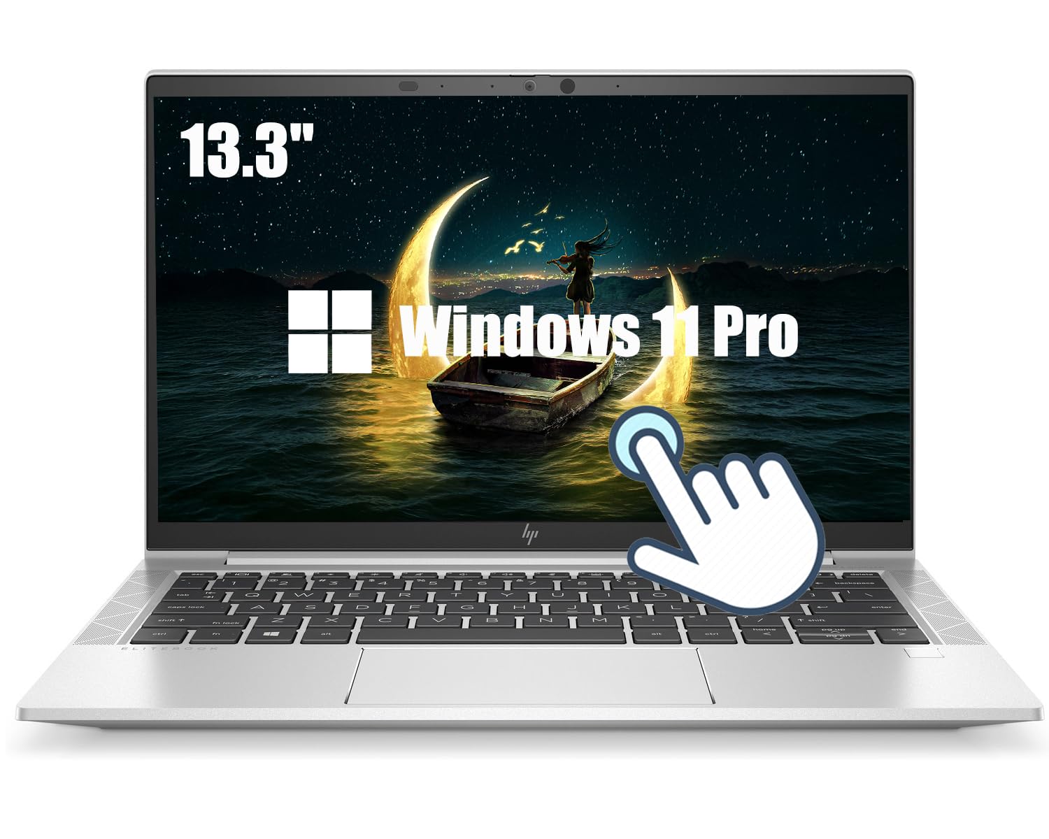 HP Elitebook 830 G8 Touch Screen Computer Portatile, Intel Core i7-1185G7, 13.3" FHD (1920 x 1080), 8 GB di RAM, SSD da 256 GB, tastiera QWERTY americana, HDMI, Windows 11 Pro (ricondizionato)