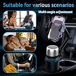 SAMPUSS 2-in-1 Supports de téléphone pour votre voiture Car Cup Holder Support de téléphone de voiture 360° rotation 2-in-1 fonction téléphone de voiture montage avec long bras universel smartphone porte-cupule de voiture détendeur
