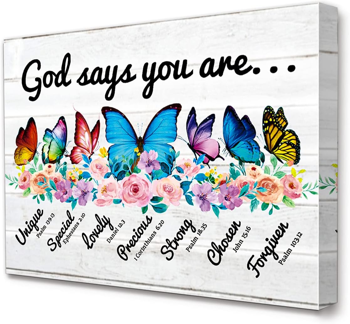 LISTNGBO God Says You are Wall Art Painting Prints for Women Girls