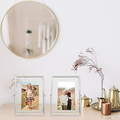 Vista 184 de Marco flotante de oro rosa de 6 x 8 pulgadas con corazón romántico, para tamaños de imagen de 5 x 7, 4 x 6, 3 x 5, marco de fotos de estante de oro