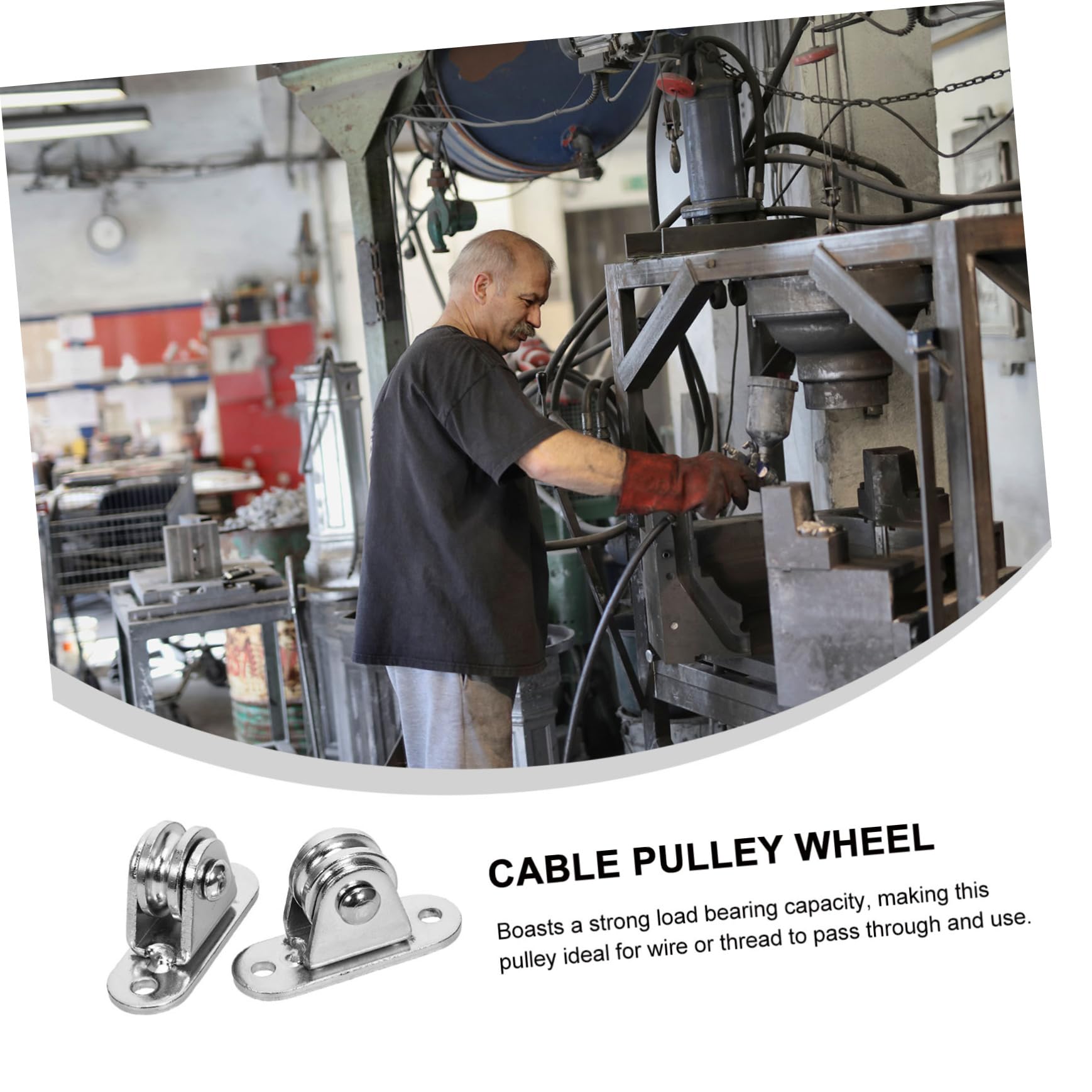 OSOLADY 2 Sets Pulley Block Ceiling Pulley for Garage Ceiling Mount Pulley for a Hanging Lamp Cable Pulley Ceiling Pulley Mount Pulley Wheel Ball Bearing Rollers Stainless Steel Silver