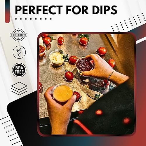 Vista 27 de Green Direct Recipientes de plástico pequeños desechables de 5.5 onzas con tapas, recipientes para condimentos de porciones para chupitos