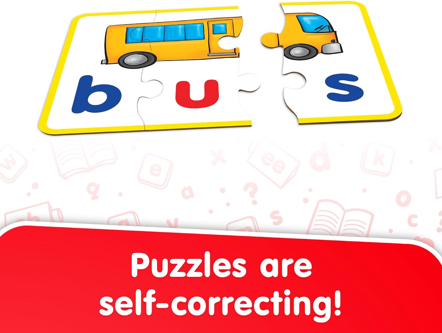 Junior Learning CVC Puzzles - Color-Coded Phonics Word Games for Kindergarten, Self-Correcting Consonant Vowel Consonant Reading Puzzle Set, 36 pcs, Ages 4+