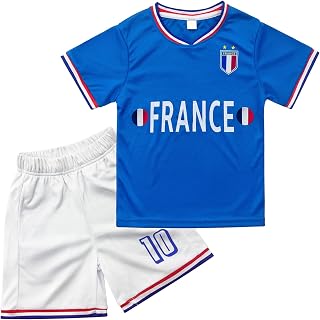 Country Children's Soccer Jerseys Kids Two - piece Set Football Uniform Shirt and Comfort Shorts for boys Girls