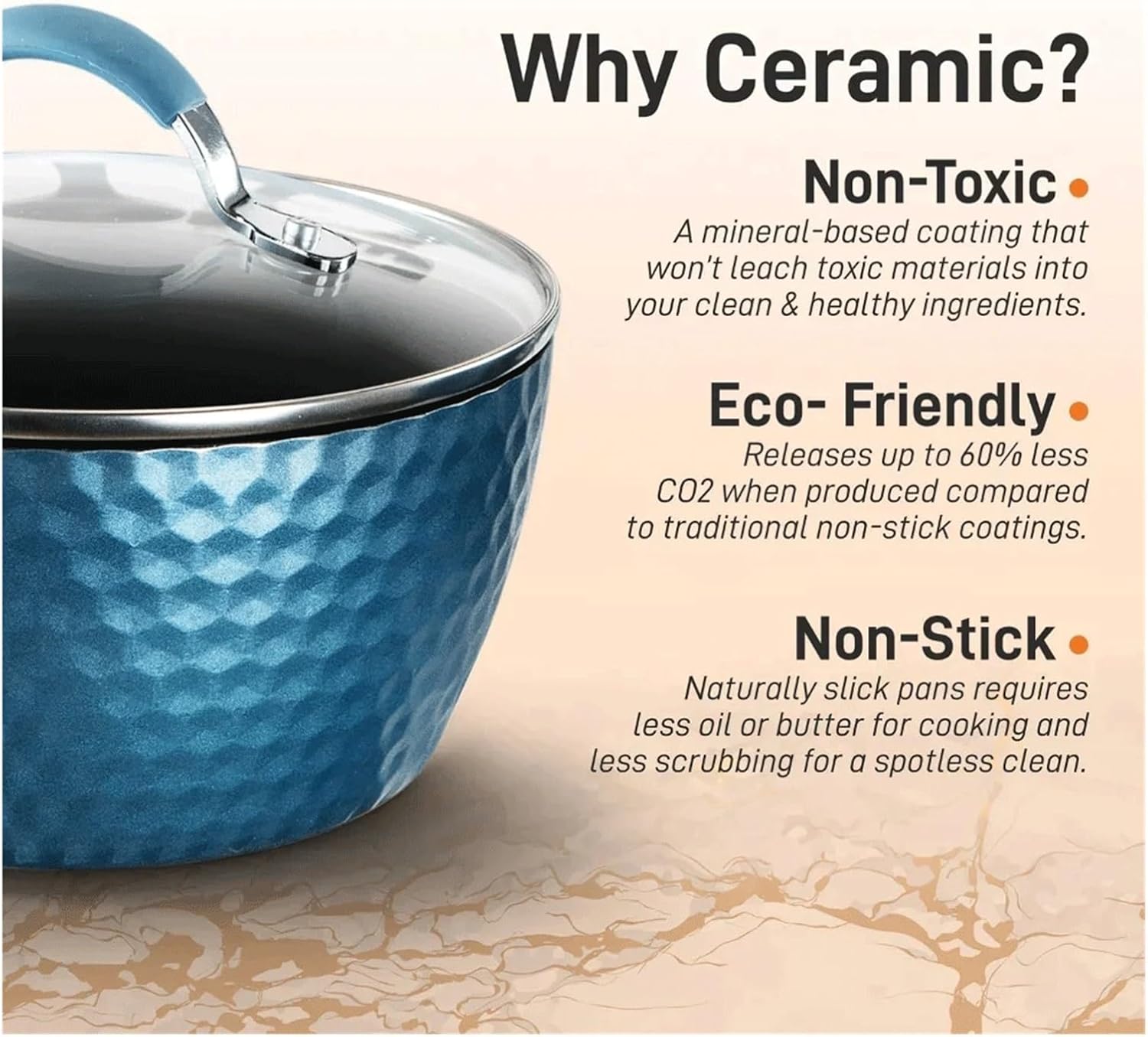 Home Kitchen Cookware Set Pots and Pans Set Stainless Steel Cookware Set (Blue Fits All)