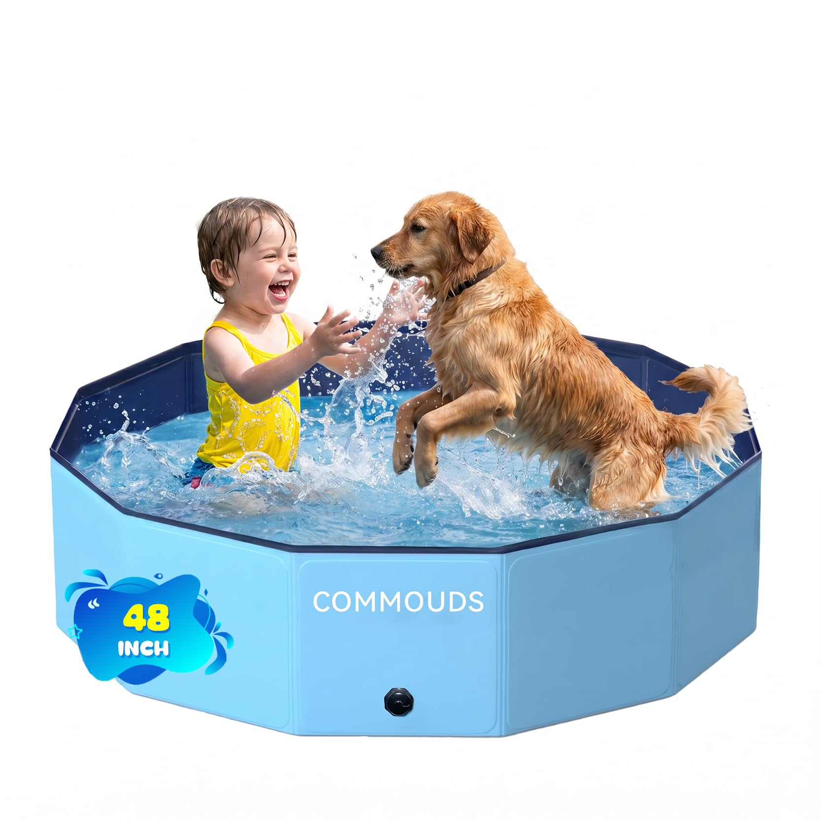 COMMOUDS 48 inch dog pool blue