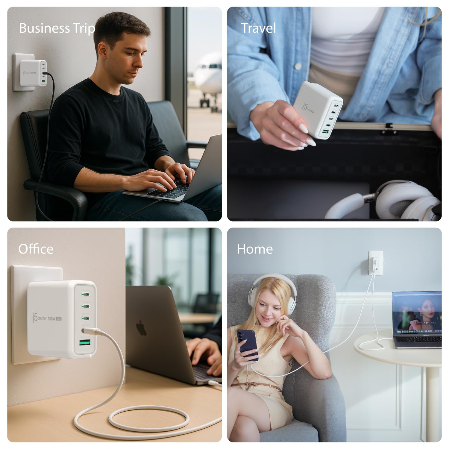5-portowa ładowarka GaN USB C 100 W