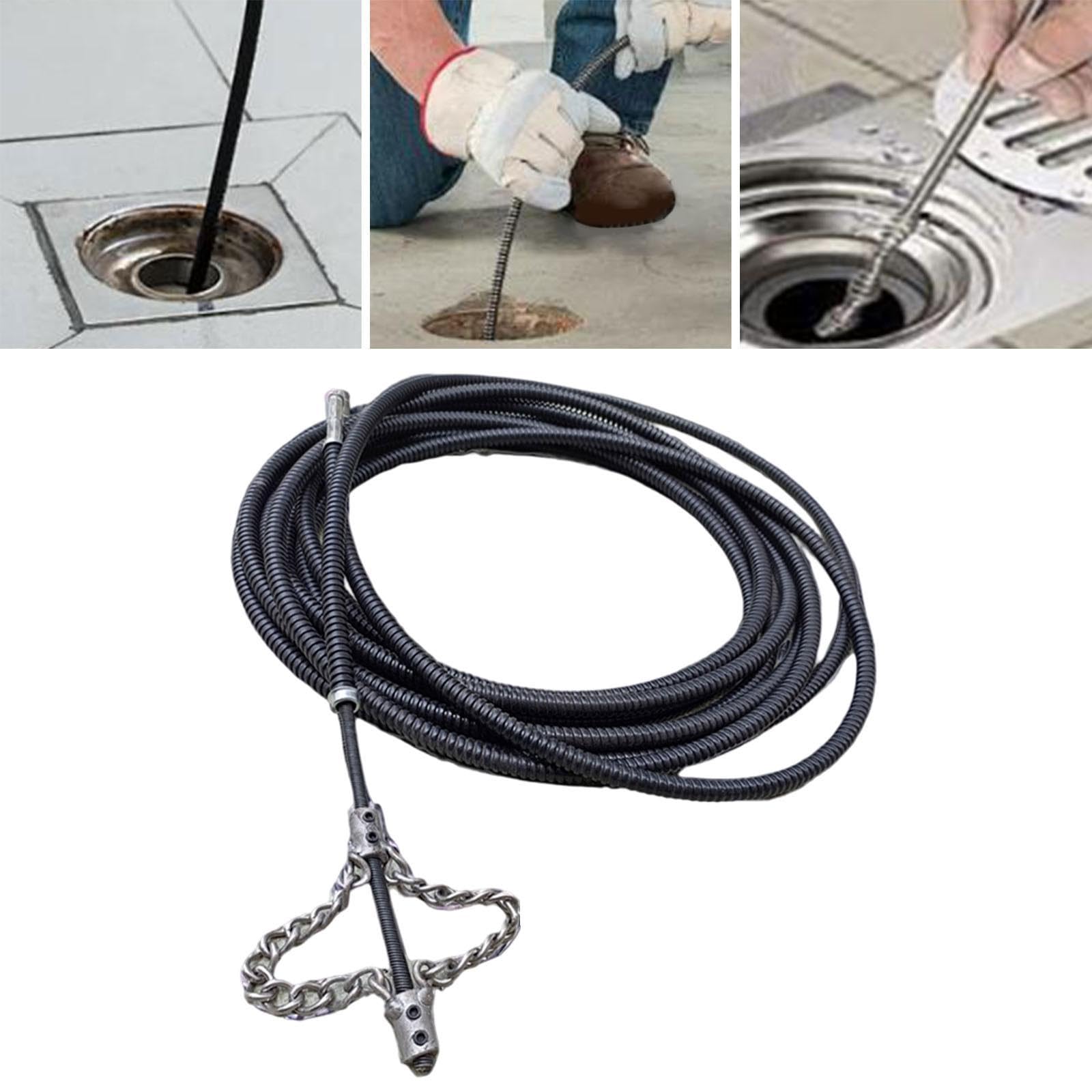 Desatascador Flexible de Tuberías, Taladro Barrena de Metal, Herramienta Manual Resistente para Eliminar Obstrucciones, Ideal para La Limpieza de La C, 7 M