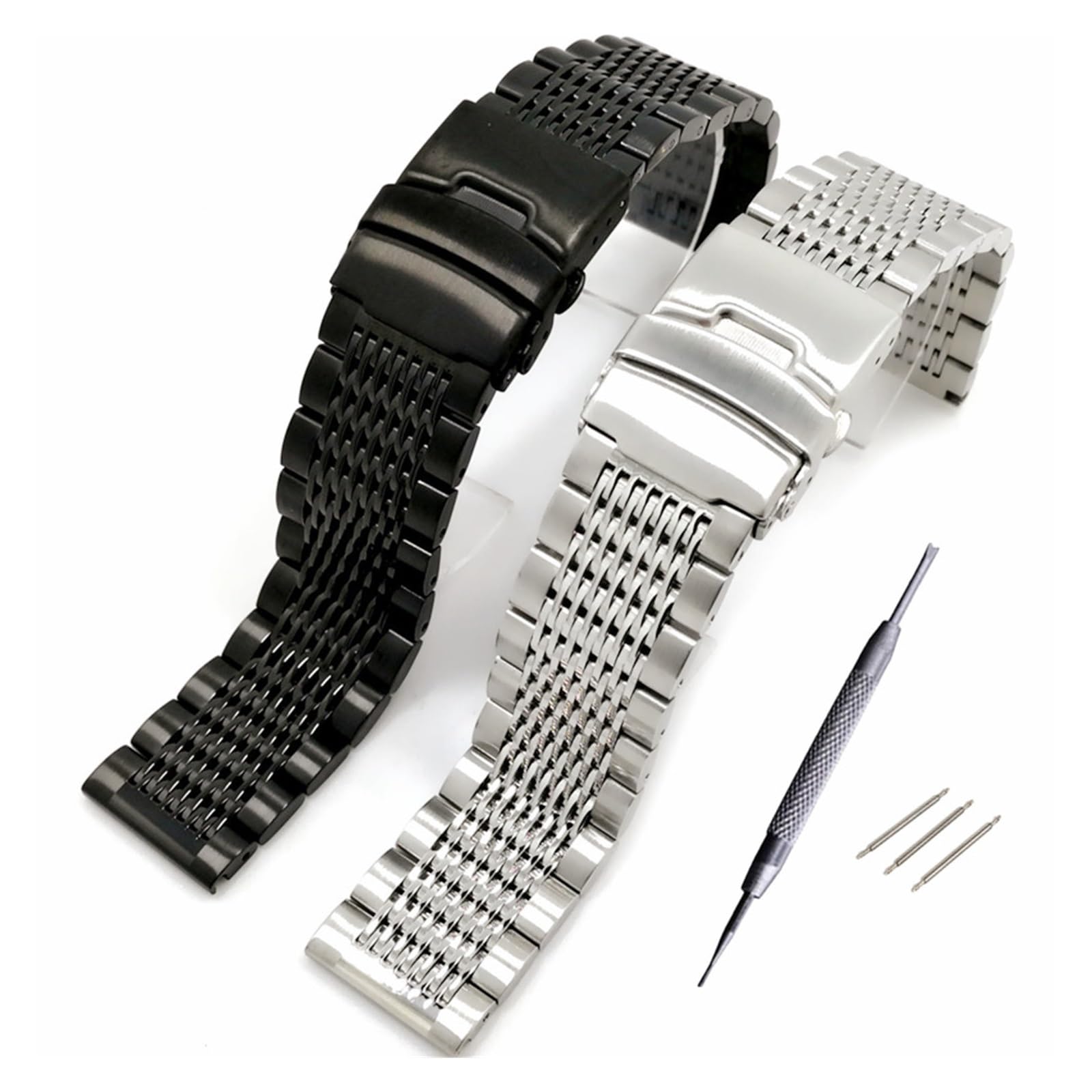 Run Ken Luxe 22/20/24mm Solide Milan Lien En Acier Inoxydable Bracelet De Montre Fermoir Pliant Sécurité Montres Bracelet Remplacement